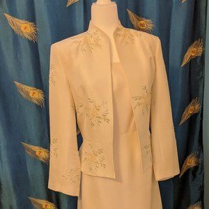 Cream color Adrianna Dress and Embroidered Jacket